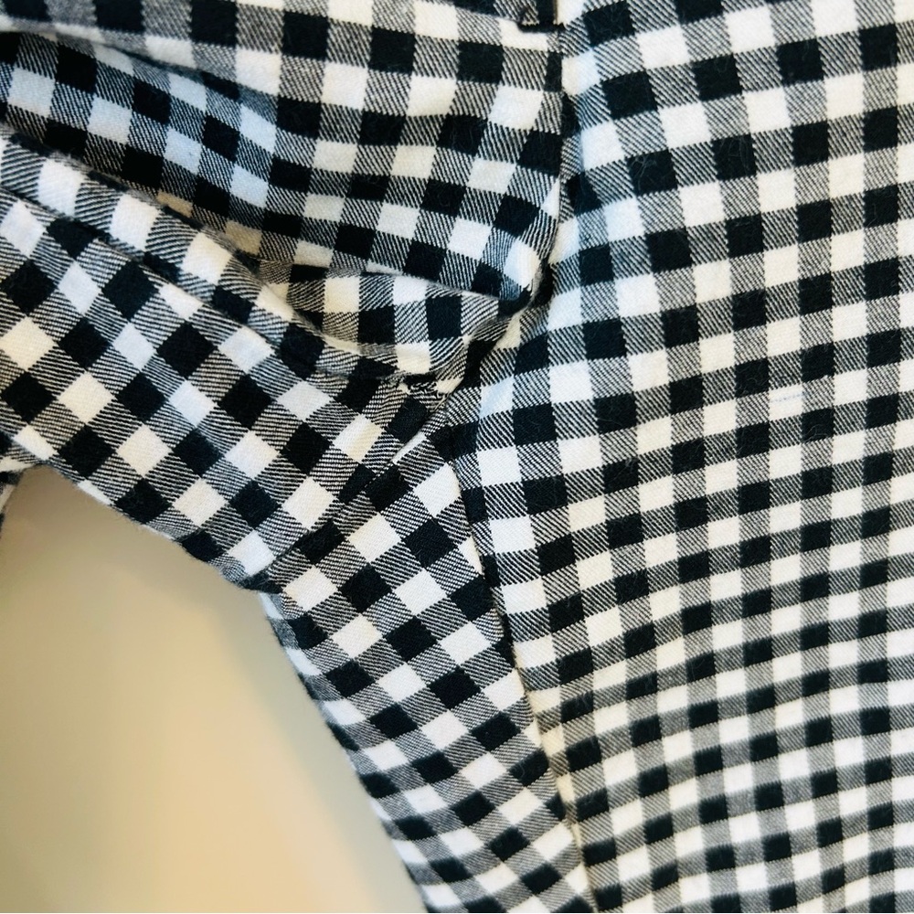 Zara Women’s Black White Gingham Ankle Cropped Pants Ruffle Trim Size M - Picture 12 of 14